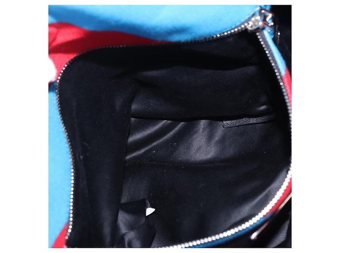 Borsa Tote con Catena Miu Miu Canvas Red Blue Auth BA15319V Rosso - vista 23