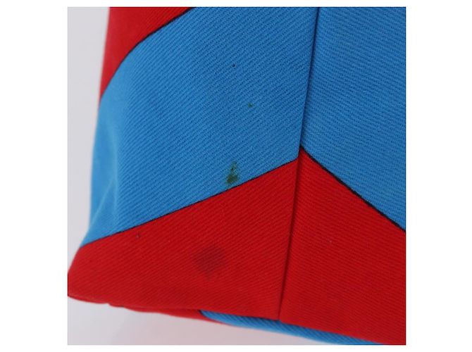 Borsa Tote con Catena Miu Miu Canvas Red Blue Auth BA15319V Rosso - vista 4