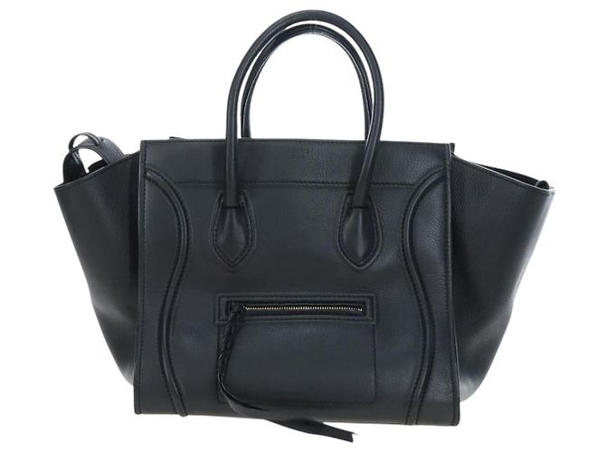 Céline Borsa a mano CELINE Luggage Phantom in pelle nera autentica am12412M Nero - vista 13