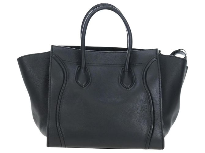 Céline Borsa a mano CELINE Luggage Phantom in pelle nera autentica am12412M Nero - vista 2