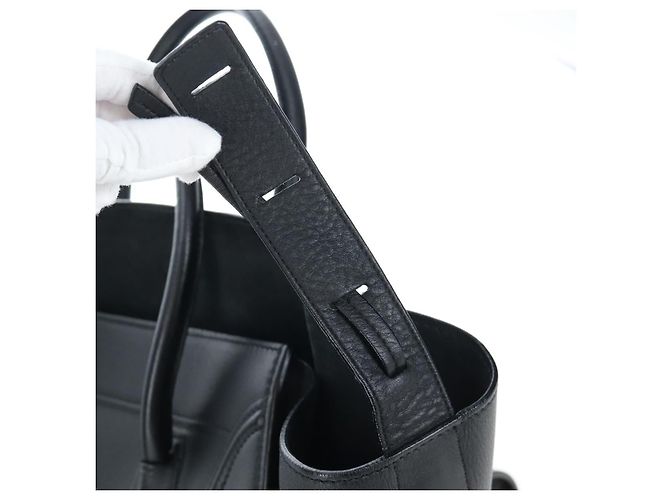 Céline Borsa a mano CELINE Luggage Phantom in pelle nera autentica am12412M Nero - vista 20