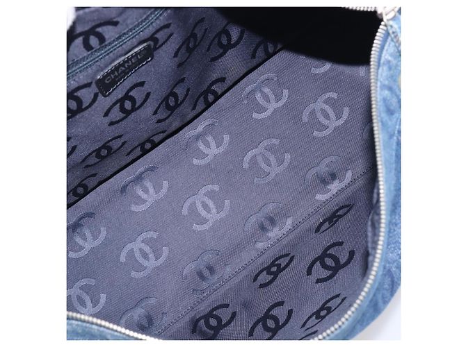 Borsa a tracolla CHANEL COCO Mark Denim Blue Silver CC Auth yk20842V Argento - vista 10