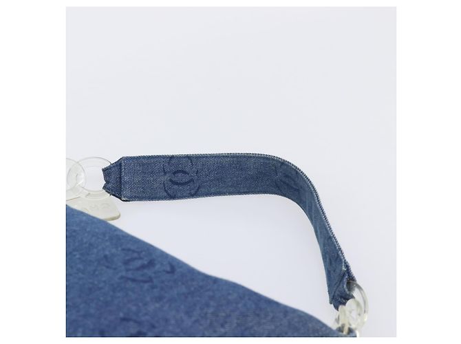 Borsa a tracolla CHANEL COCO Mark Denim Blue Silver CC Auth yk20842V Argento - vista 14