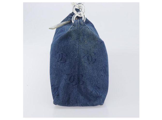 Borsa a tracolla CHANEL COCO Mark Denim Blue Silver CC Auth yk20842V Argento - vista 3