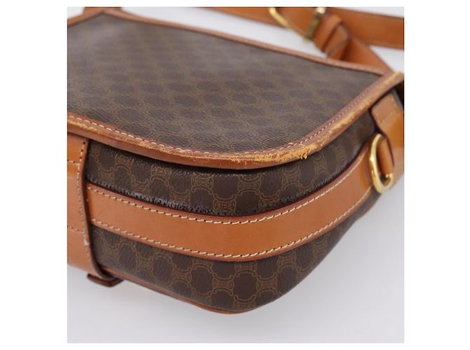 Céline Borsa a Tracolla CELINE Macadam PVC Pelle Marrone Tono Oro Auth BA15351 - vista 15
