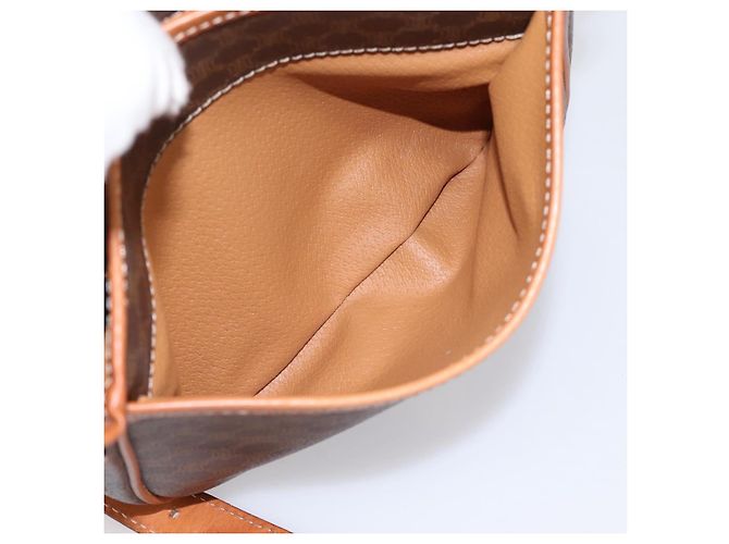 Céline Borsa a Tracolla CELINE Macadam PVC Pelle Marrone Tono Oro Auth BA15351 - vista 23
