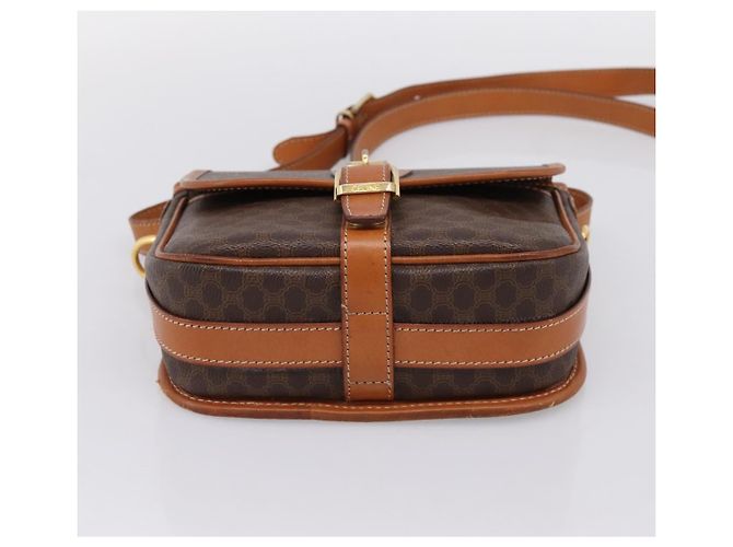 Céline Borsa a Tracolla CELINE Macadam PVC Pelle Marrone Tono Oro Auth BA15351 - vista 5