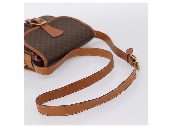 Céline Borsa a Tracolla CELINE Macadam PVC Pelle Marrone Tono Oro Auth BA15351 - vista 7