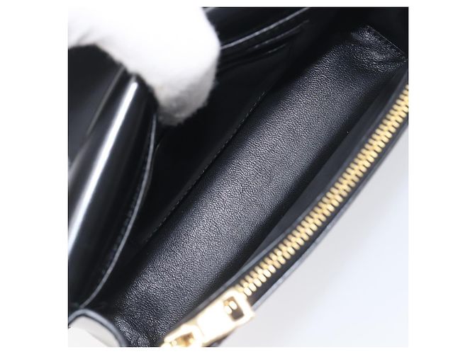 Borsa a tracolla con catena PRADA in pelle nera e oro Auth 199037SAM Nero D'oro - vista 11