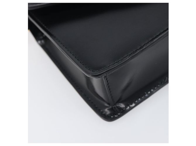 Borsa a tracolla con catena PRADA in pelle nera e oro Auth 199037SAM Nero D'oro - vista 15