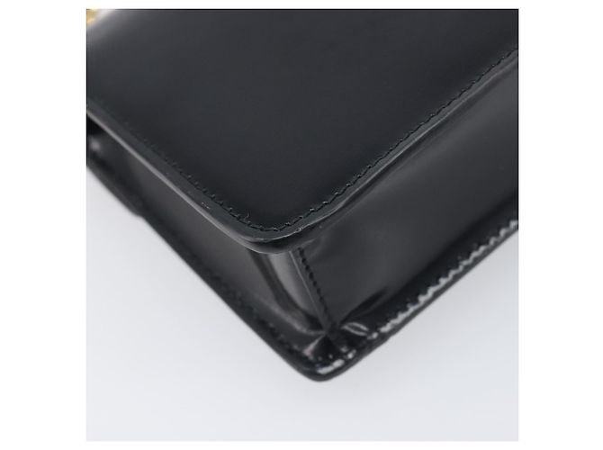 Borsa a tracolla con catena PRADA in pelle nera e oro Auth 199037SAM Nero D'oro - vista 17