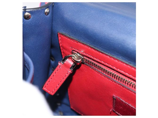 Borsa a tracolla Valentino Rock Studs Chain in pelle 2way Navy Gold Auth 198645M D'oro Blu navy - vista 24