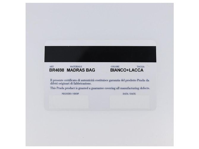 Borsa a tracolla PRADA in pelle Bianco Rosso Auth 196589A - vista 12