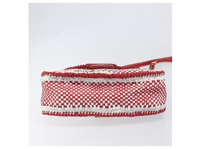 Borsa a tracolla PRADA in pelle Bianco Rosso Auth 196589A - vista 5