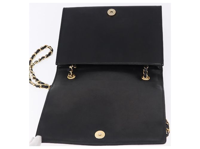 Borsa a tracolla CHANEL Matelasse con catena in pelle d'agnello nera e oro CC Auth 199673V Nero D'oro - vista 10