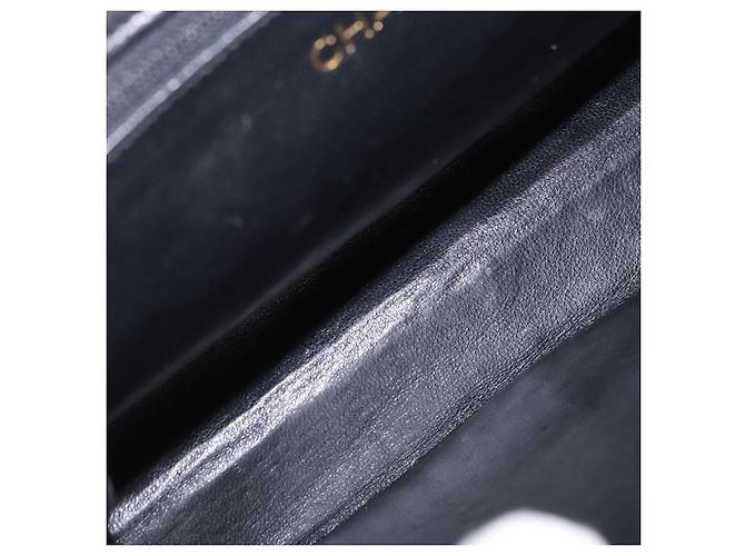 Borsa a tracolla CHANEL Matelasse con catena in pelle d'agnello nera e oro CC Auth 199673V Nero D'oro - vista 11