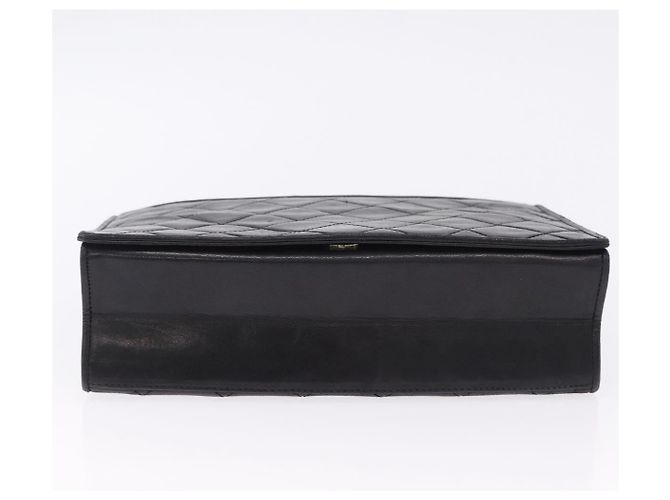 Borsa a tracolla CHANEL Matelasse con catena in pelle d'agnello nera e oro CC Auth 199673V Nero D'oro - vista 5