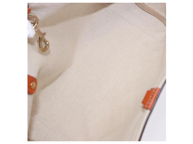 Borsa Tote GUCCI GG Canvas Orange Gold 269878 Auth ki6812V D'oro Arancione - vista 11