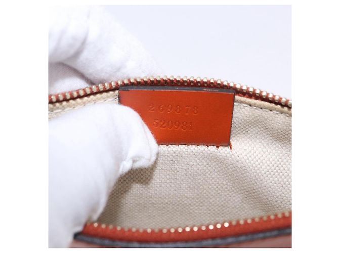 Borsa Tote GUCCI GG Canvas Orange Gold 269878 Auth ki6812V D'oro Arancione - vista 12