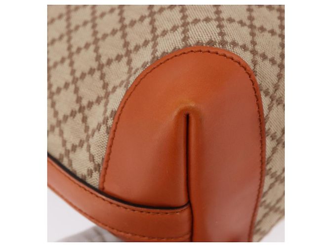 Borsa Tote GUCCI GG Canvas Orange Gold 269878 Auth ki6812V D'oro Arancione - vista 14