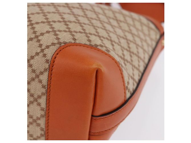 Borsa Tote GUCCI GG Canvas Orange Gold 269878 Auth ki6812V D'oro Arancione - vista 15