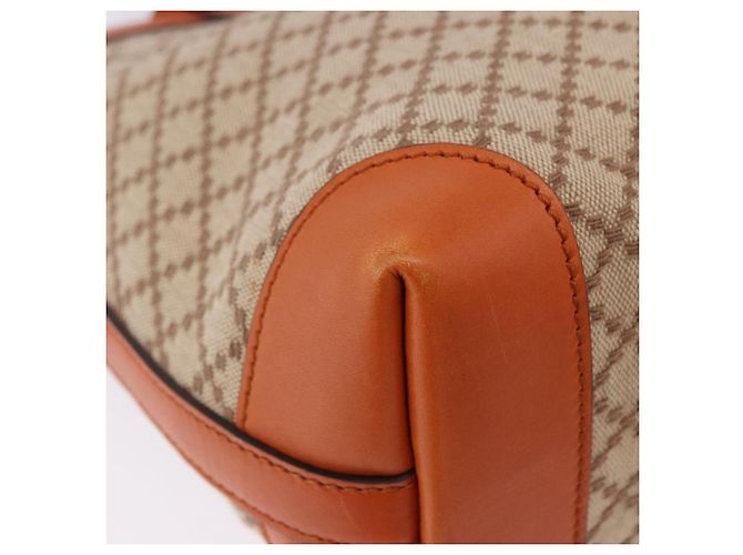 Borsa Tote GUCCI GG Canvas Orange Gold 269878 Auth ki6812V D'oro Arancione - vista 16
