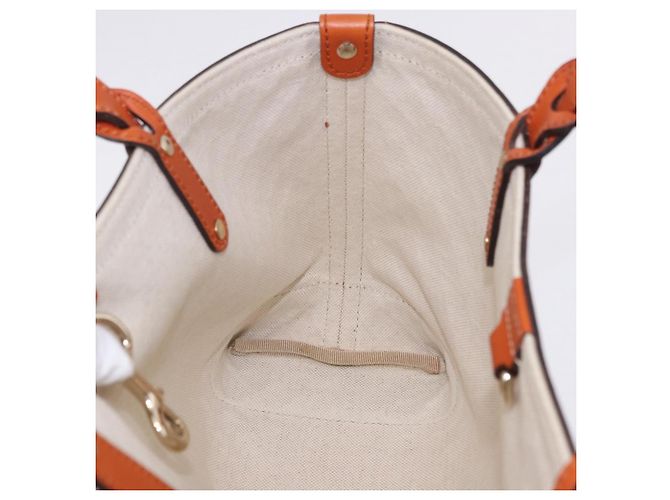 Borsa Tote GUCCI GG Canvas Orange Gold 269878 Auth ki6812V D'oro Arancione - vista 17