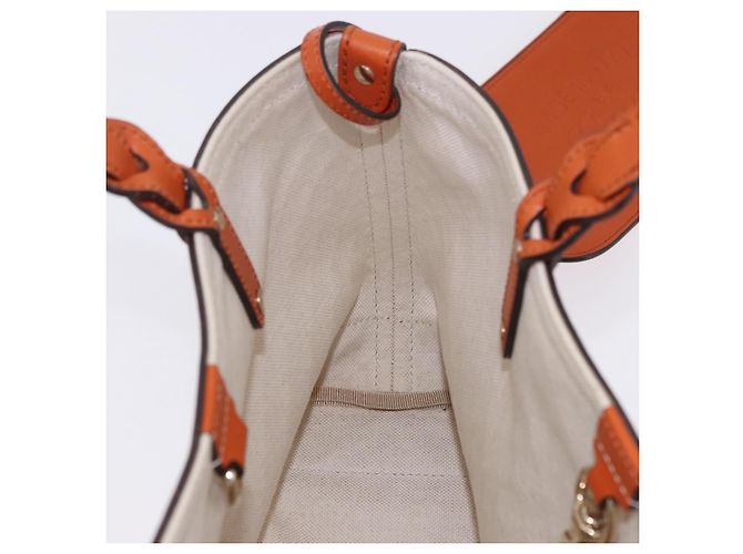 Borsa Tote GUCCI GG Canvas Orange Gold 269878 Auth ki6812V D'oro Arancione - vista 18