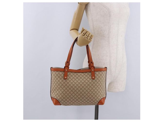 Borsa Tote GUCCI GG Canvas Orange Gold 269878 Auth ki6812V D'oro Arancione - vista 23