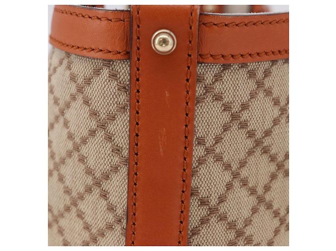 Borsa Tote GUCCI GG Canvas Orange Gold 269878 Auth ki6812V D'oro Arancione - vista 4