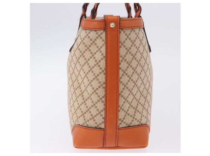 Borsa Tote GUCCI GG Canvas Orange Gold 269878 Auth ki6812V D'oro Arancione - vista 5