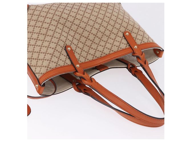 Borsa Tote GUCCI GG Canvas Orange Gold 269878 Auth ki6812V D'oro Arancione - vista 7