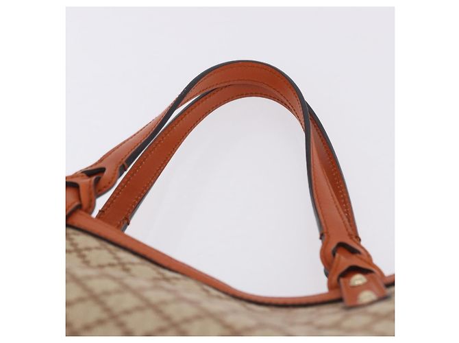 Borsa Tote GUCCI GG Canvas Orange Gold 269878 Auth ki6812V D'oro Arancione - vista 9