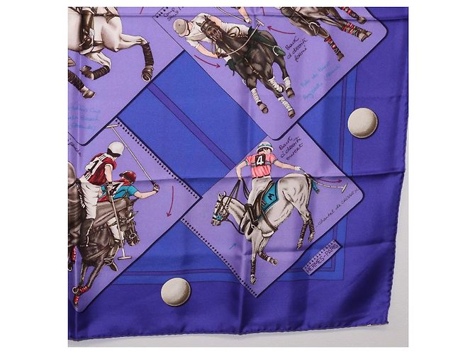 Hermès Foulard HERMES Carre 90 Seta Viola Auth 195459M Porpora - vista 10