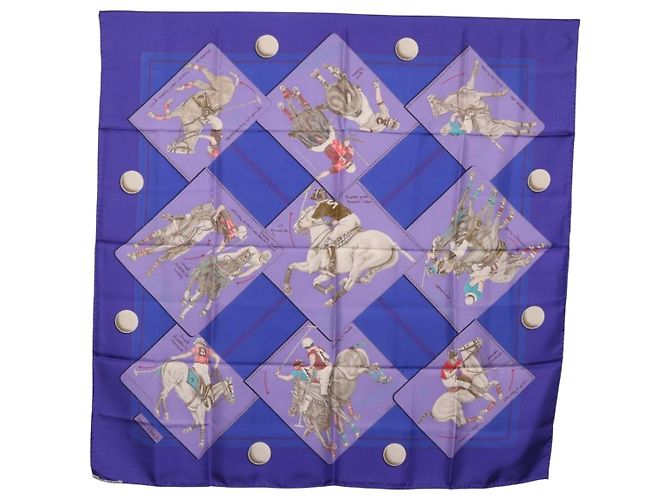 Hermès Foulard HERMES Carre 90 Seta Viola Auth 195459M Porpora - vista 12