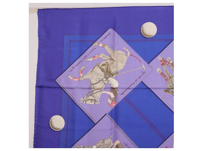 Hermès Foulard HERMES Carre 90 Seta Viola Auth 195459M Porpora - vista 13