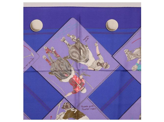 Hermès Foulard HERMES Carre 90 Seta Viola Auth 195459M Porpora - vista 14