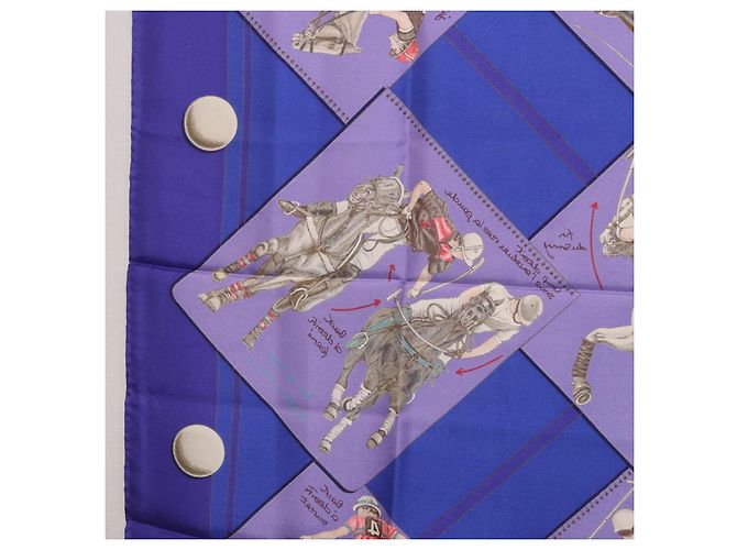 Hermès Foulard HERMES Carre 90 Seta Viola Auth 195459M Porpora - vista 16