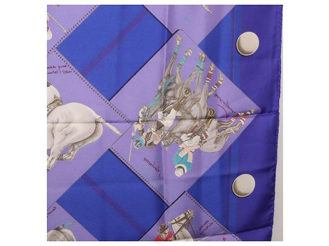 Hermès Foulard HERMES Carre 90 Seta Viola Auth 195459M Porpora - vista 18