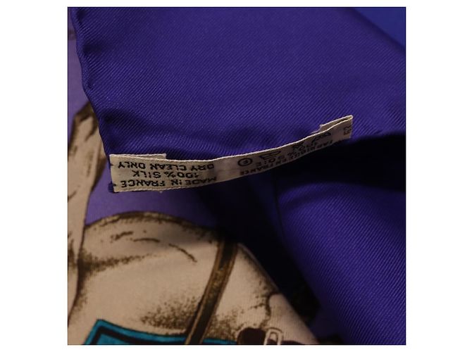 Hermès Foulard HERMES Carre 90 Seta Viola Auth 195459M Porpora - vista 22