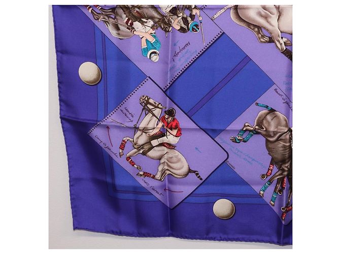 Hermès Foulard HERMES Carre 90 Seta Viola Auth 195459M Porpora - vista 8