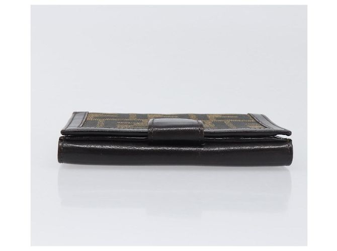 Portafoglio FENDI Zucca Canvas Mamma Baguette Nero Marrone Auth 199786A - vista 5