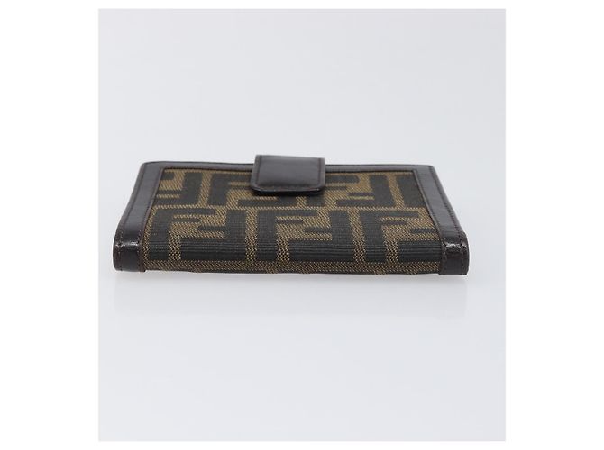 Portafoglio FENDI Zucca Canvas Mamma Baguette Nero Marrone Auth 199786A - vista 6