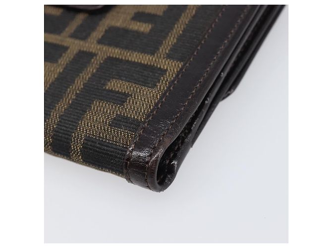 Portafoglio FENDI Zucca Canvas Mamma Baguette Nero Marrone Auth 199786A - vista 7