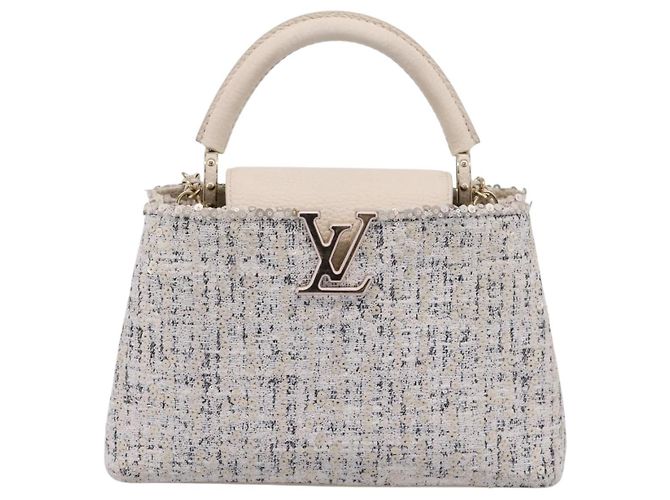 Borsa a mano LOUIS VUITTON Capucine in tweed Ivory LV Auth 198671SAM Crudo - vista 13