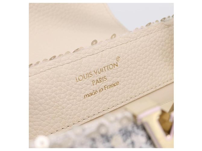 Borsa a mano LOUIS VUITTON Capucine in tweed Ivory LV Auth 198671SAM Crudo - vista 19