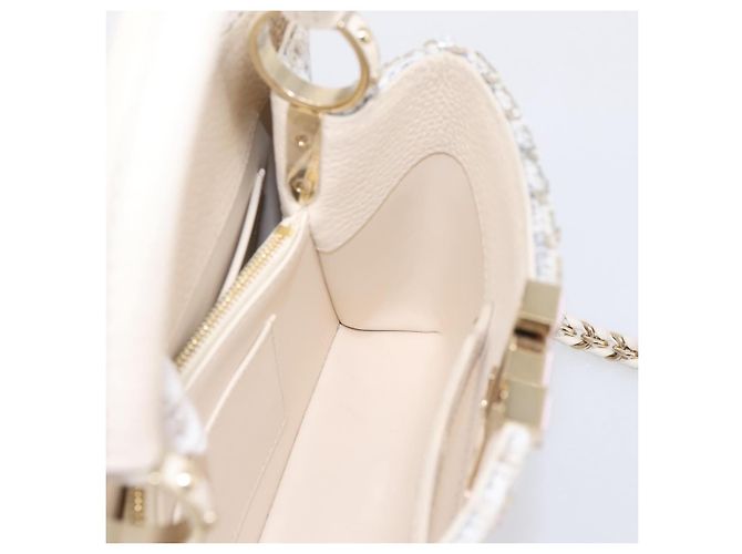 Borsa a mano LOUIS VUITTON Capucine in tweed Ivory LV Auth 198671SAM Crudo - vista 20