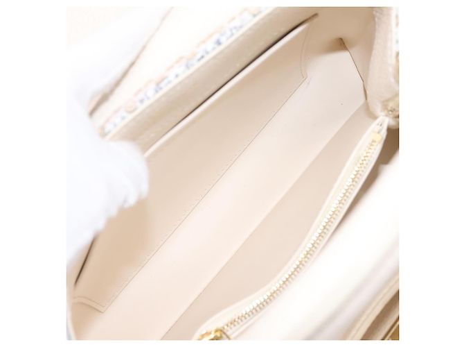 Borsa a mano LOUIS VUITTON Capucine in tweed Ivory LV Auth 198671SAM Crudo - vista 24