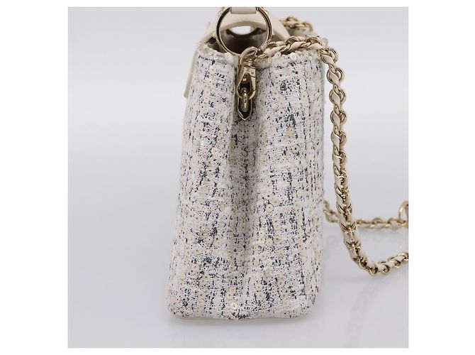 Borsa a mano LOUIS VUITTON Capucine in tweed Ivory LV Auth 198671SAM Crudo - vista 3