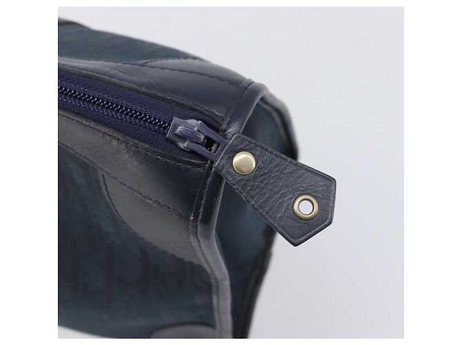 Borsa a mano Christian Dior Trotter Canvas Navy Gold Auth 199593 D'oro Blu navy - vista 10
